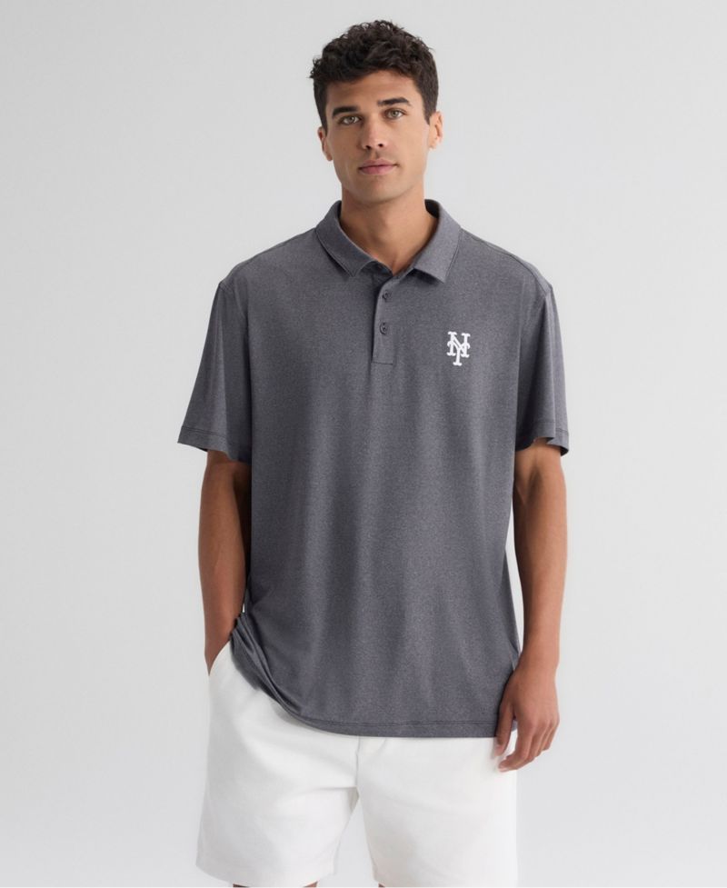 Men's Charcoal New York Mets Clutch Polo Shirt
