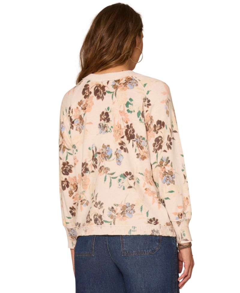 Petite Printed Round Neck Cardigan