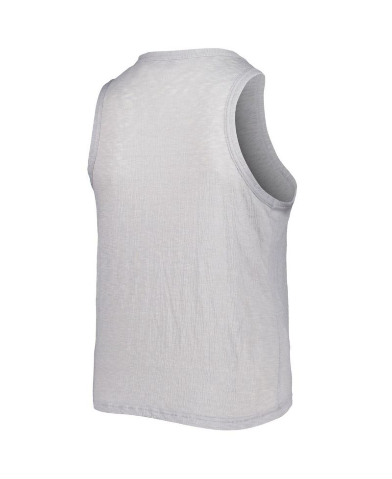 Women's Gray San Diego Padres Plus Size High Neck Tri-Blend Tank Top