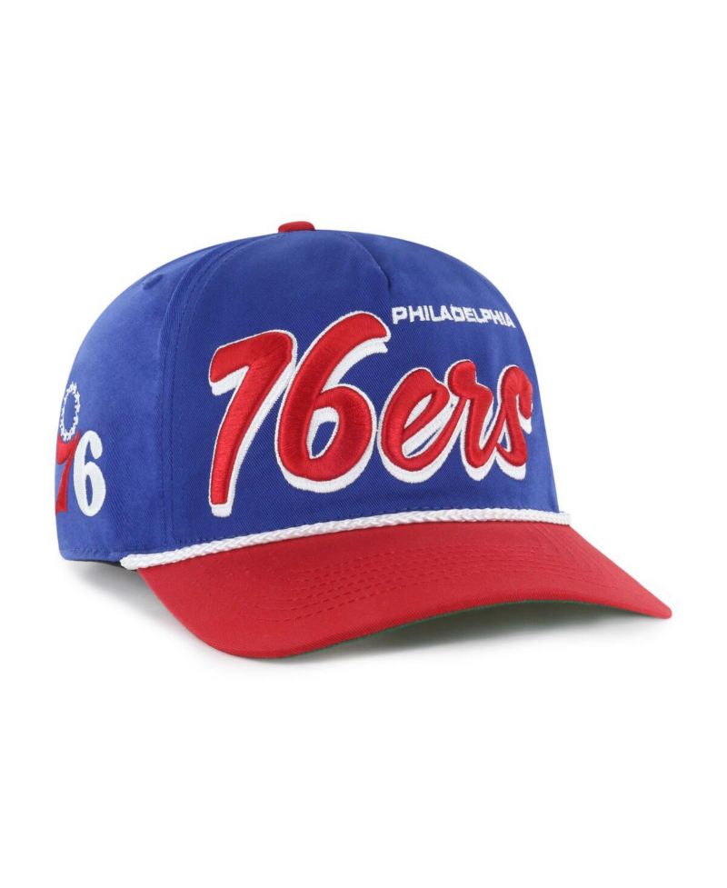 Men's Royal/Red Philadelphia 76ers Drop Shadow Rope Hitch Adjustable Hat