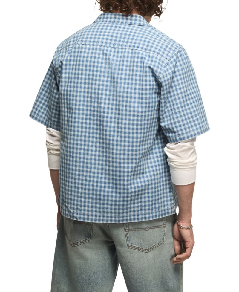 Men’s Boxy Gingham Camp Collar Shirt