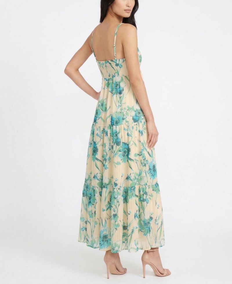 Women's Sweetheart Neck Floral Tiered Empire Waist Dress