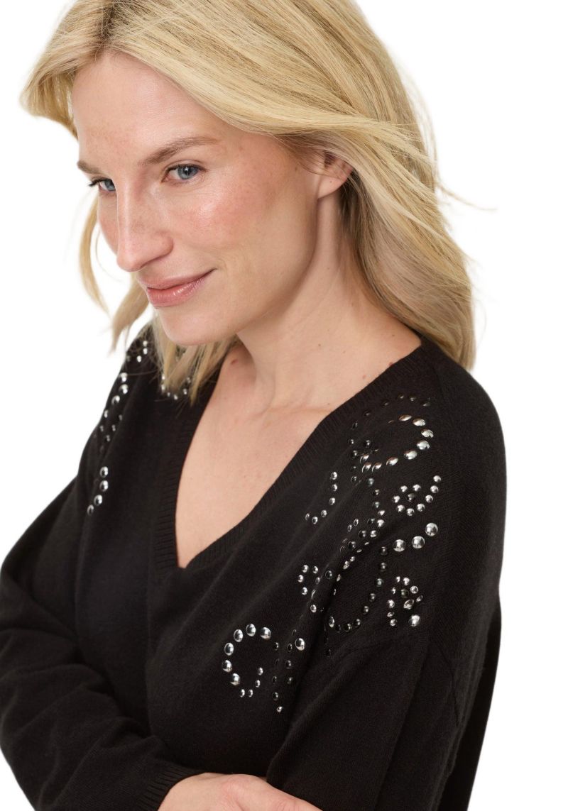 Women's Embellished Fine Gauge Sweater