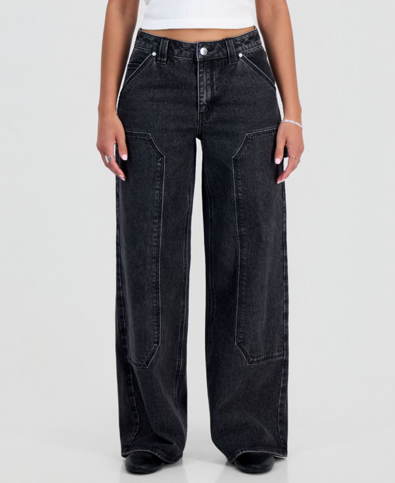 Juniors' High-Rise Ultra 90s Wide-Leg Carpenter Jeans