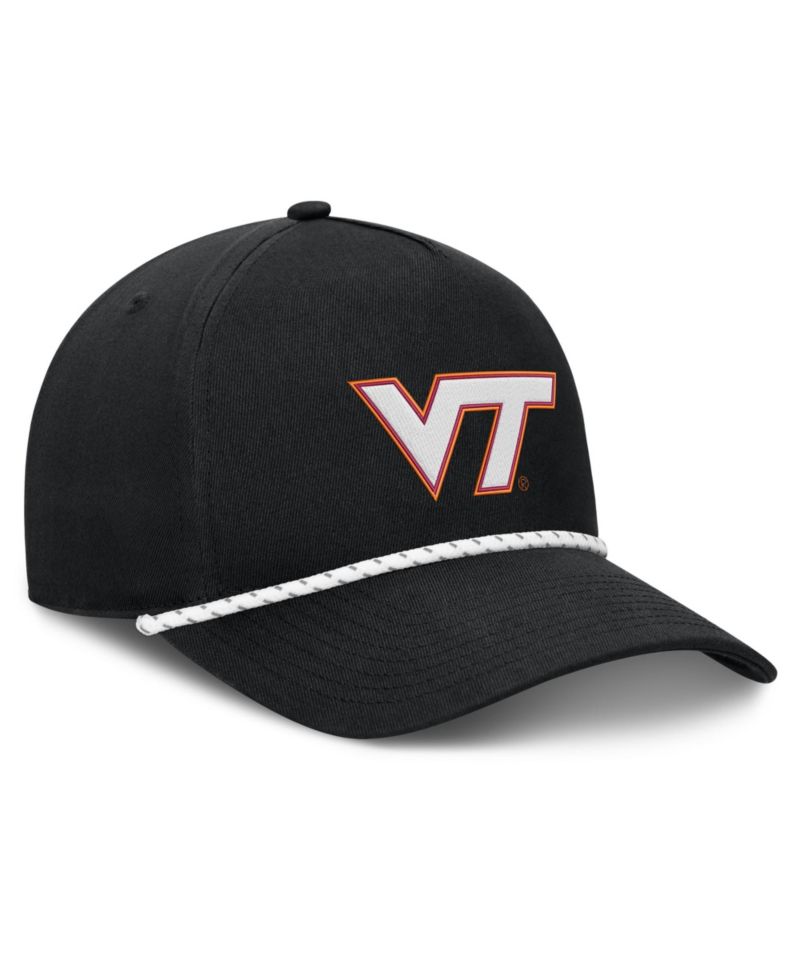 Men's Black Virginia Tech Hokies Undertone Rope Adjustable Hat