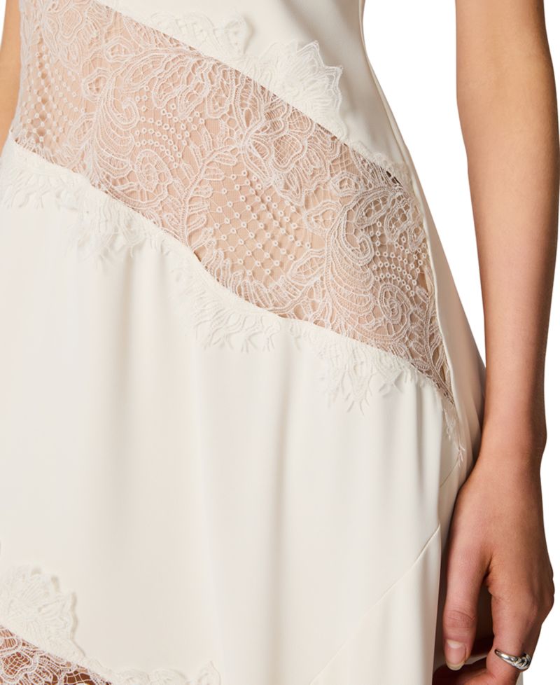 V-Neck Lace Asymmetric Wes Dress
