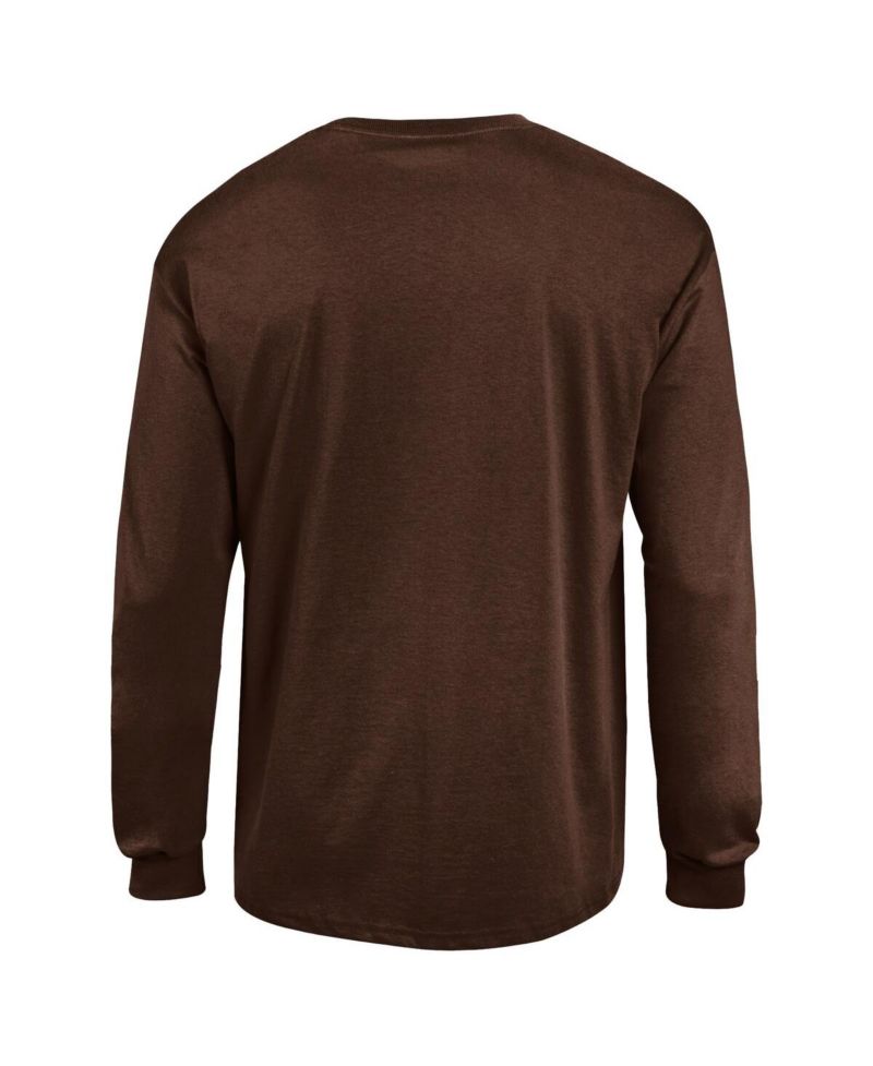 Men's Brown Wyoming Cowboys Arch Over Logo 2-Hit Long Sleeve T-Shirt