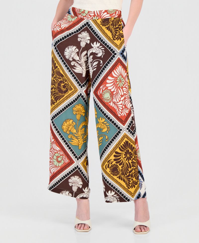 Women's High-Rise Printed Pull-On Pants