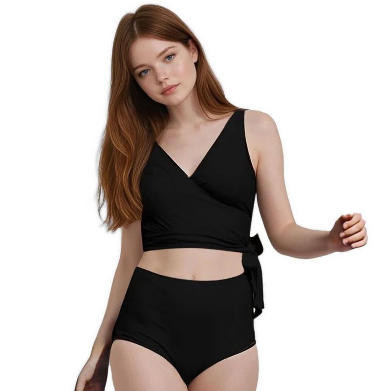 Women's Emery 2-Piece Wrap Style Swim Set With Reversible Top and High-Waisted Bottom