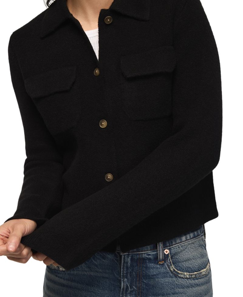 Women's Button-Down Long-Sleeve Fitted Cardigan Sweater