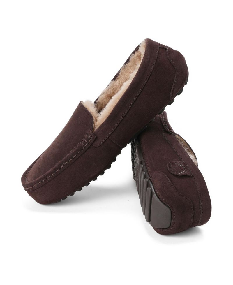 Dearfoams Women's Fireside Mel Genuine Shearling Moccasin Slipper