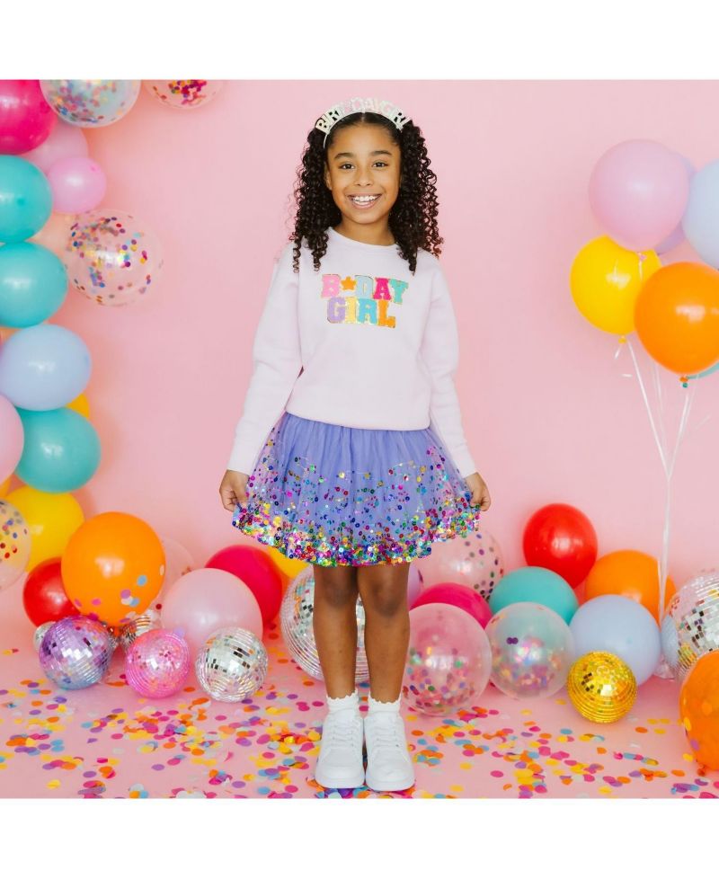 Little and Big Girls Lavender Confetti Tutu Skirts