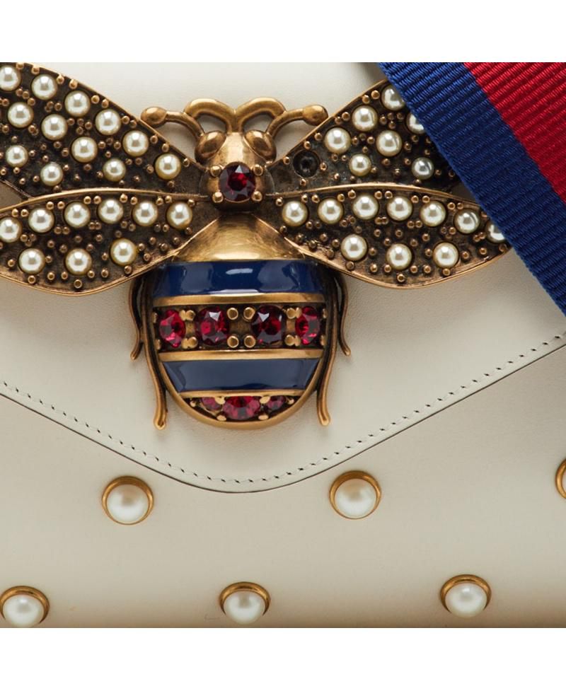 Women's Broadway Pearly Bee Mini Leather Shoulder Bag