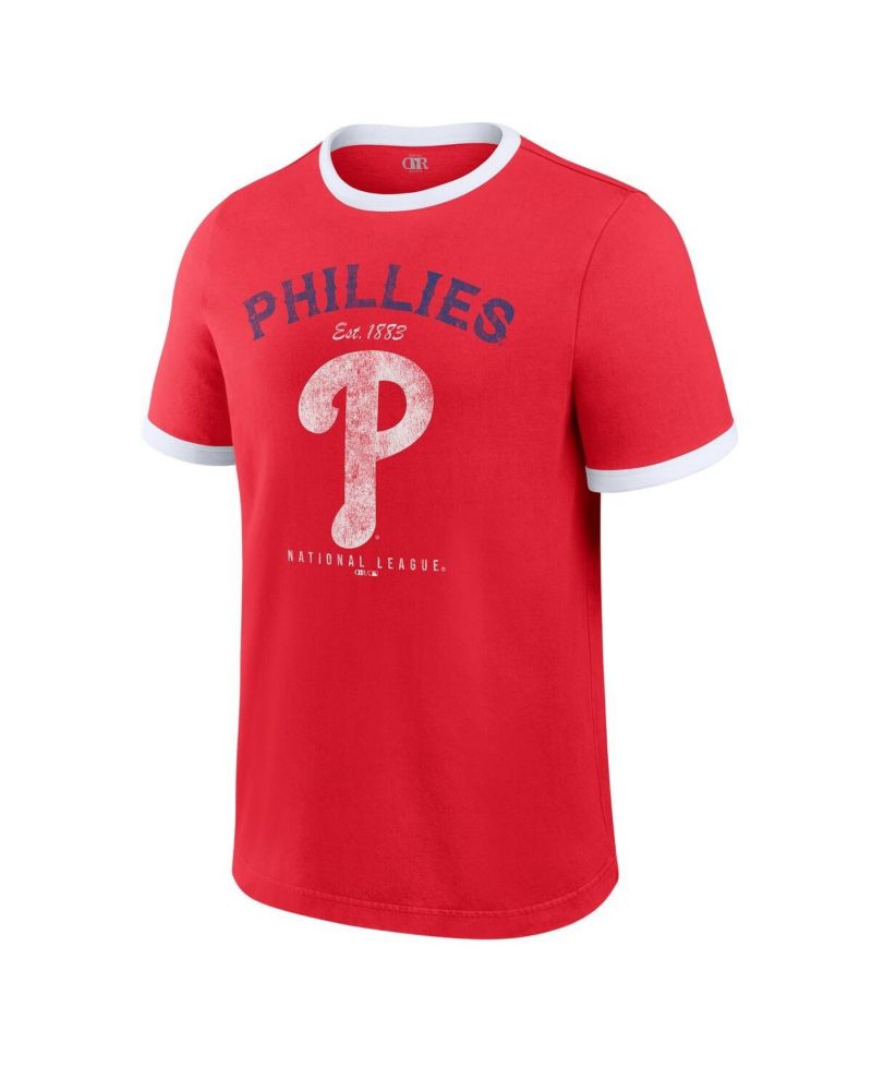 Darius Rucker Collection by Men's Red Philadelphia Phillies Washed Ringer T-Shirt