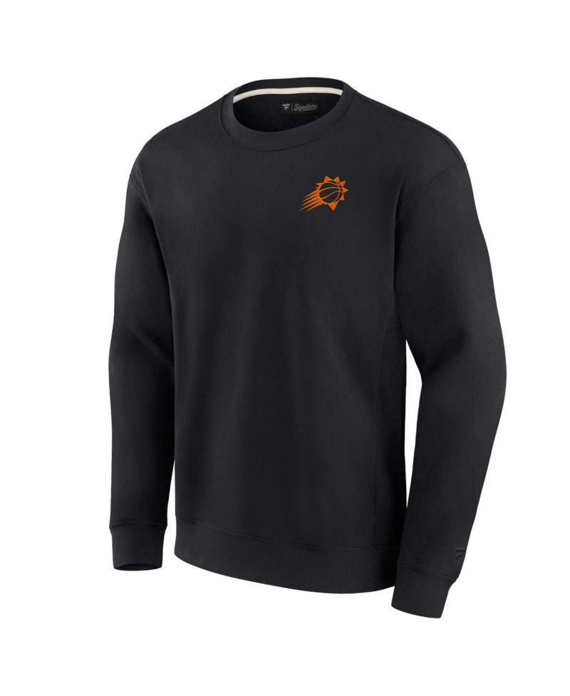 Men's and Women's Black Phoenix Suns Super Soft Fleece Oversize Arch Crew Pullover Sweatshirt