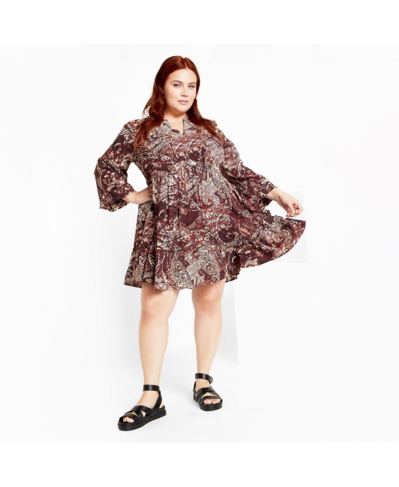 Plus Size Women's Alinda Mini Print Dress