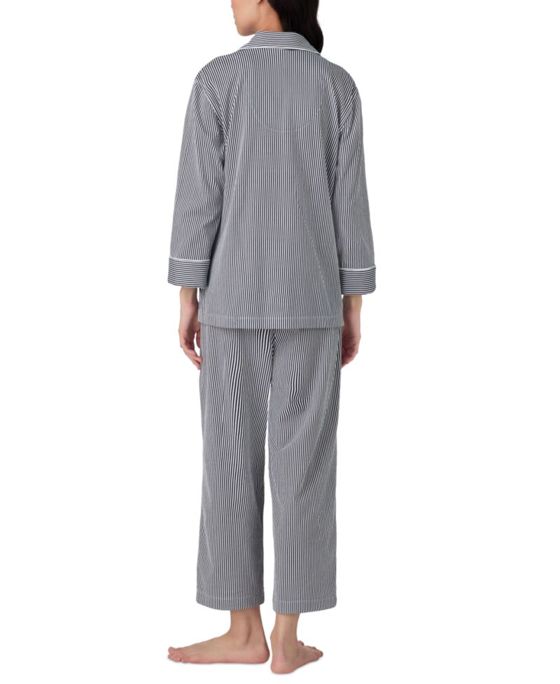Plus Size Button-Front Top and Pants Pajama Set