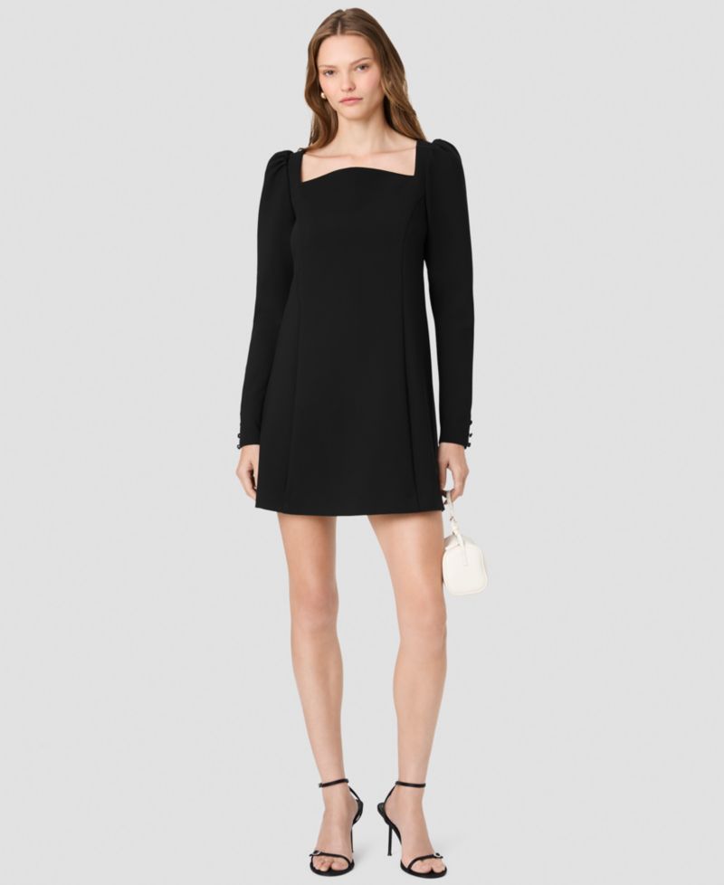 Women's Azra Twill Puff Long-Sleeve A-Line Mini Dress