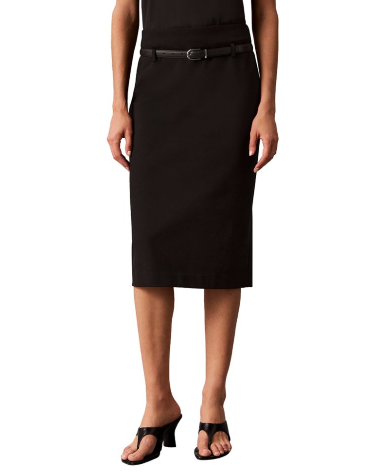Petite Belted Pencil Skirt