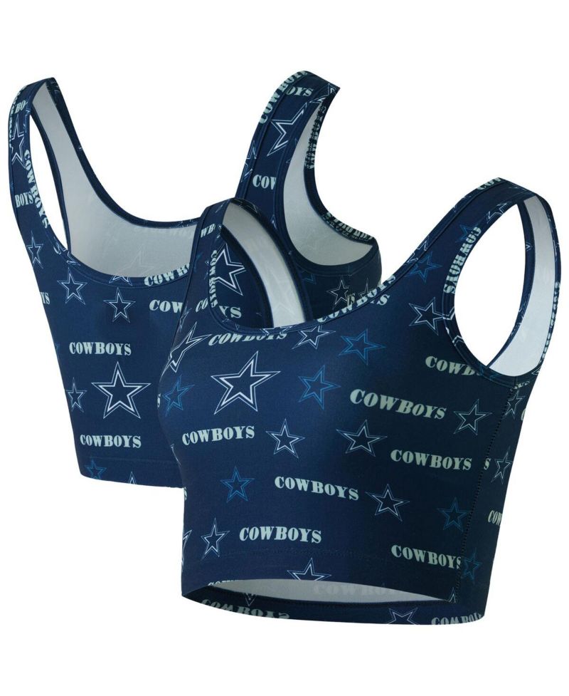 Women's Navy Dallas Cowboys Mosaic Allover Print Bralette