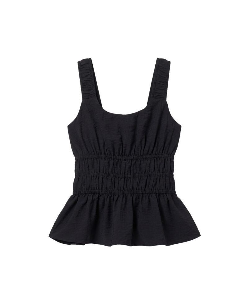 Women's Waist Gathered Sleeveless Top