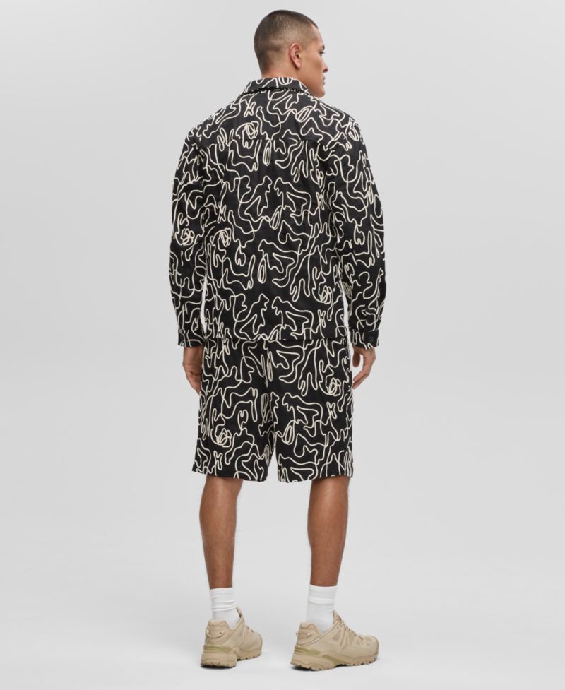 Men's Floral Embroidered Shorts