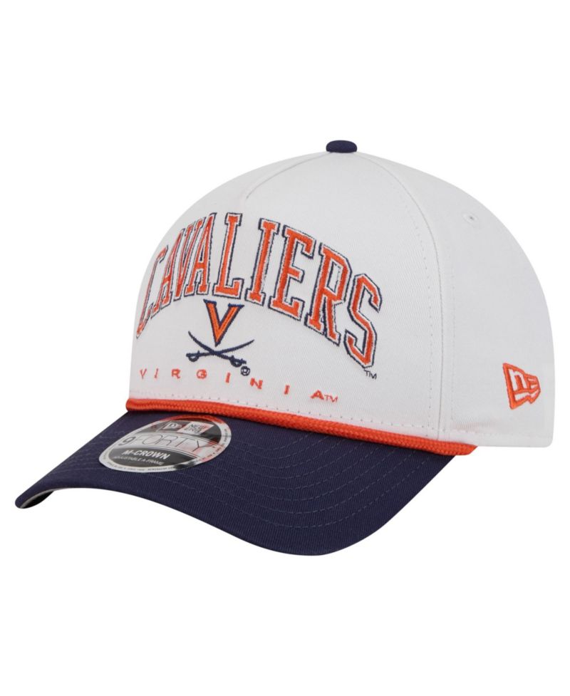 Men's White/Navy Virginia Cavaliers Arch Two-Tone Rope 9FORTY A-Frame M-Crown Adjustable Hat