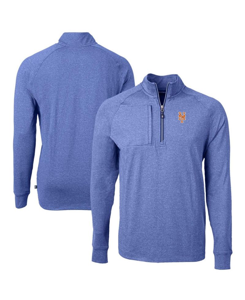 Men's Heather Royal New York Mets Adapt Eco Knit Stretch Quarter-Zip Pullover Sweatshirt