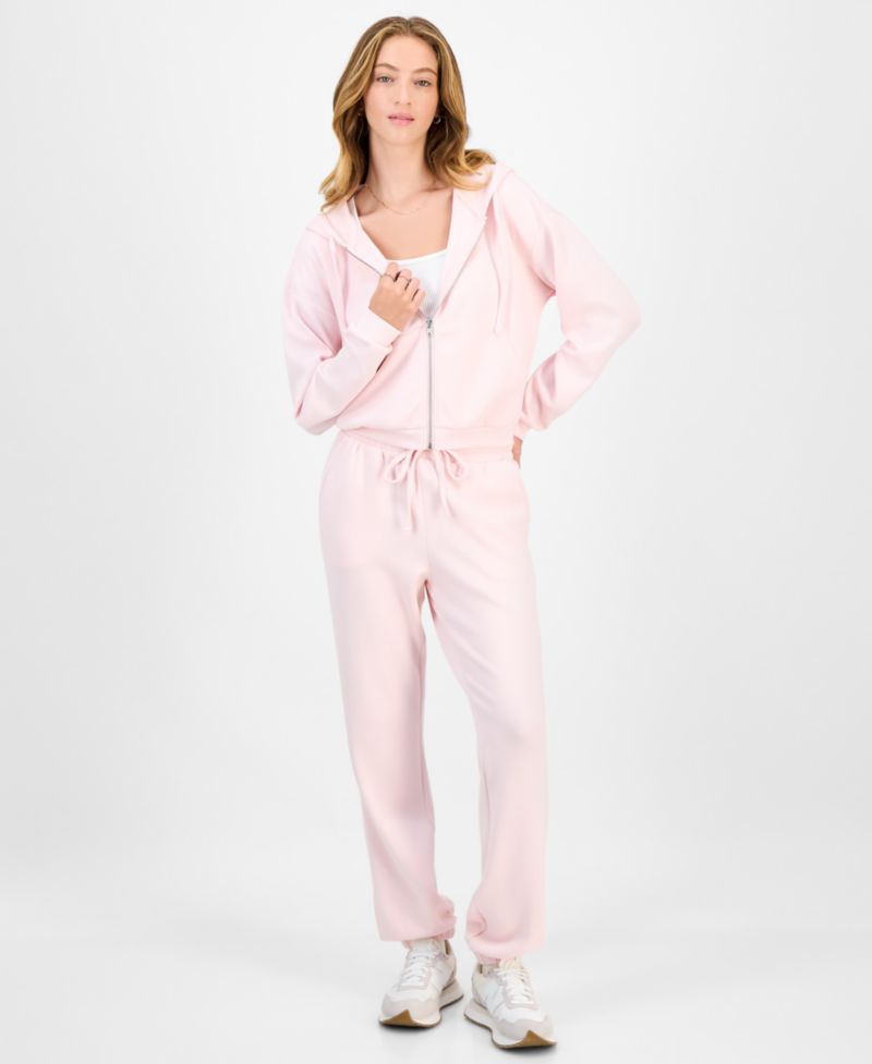 Juniors' Drawstring-Waist Scuba Jogger Pants