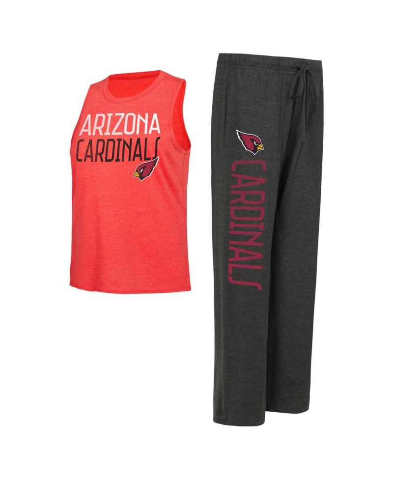 Women's 2-Piece Black/Cardinal Arizona Cardinals Muscle Tank Top and Pants Lounge Set