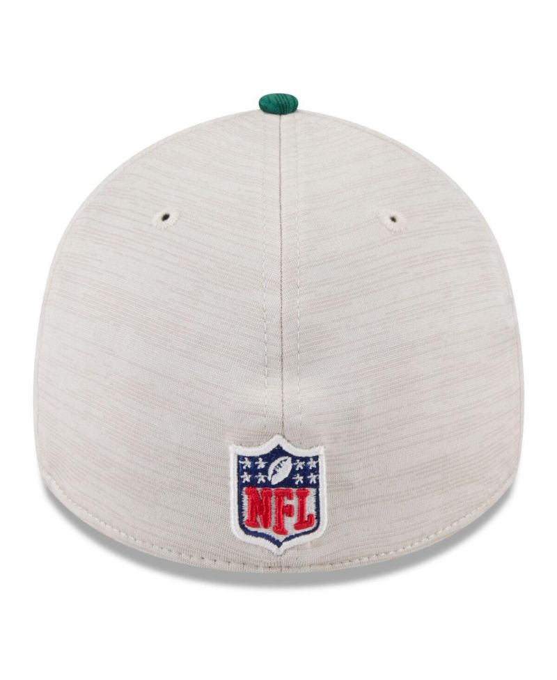Men's Stone/Green New York Jets 2024 Sideline Historic 39THIRTY Flex Hat