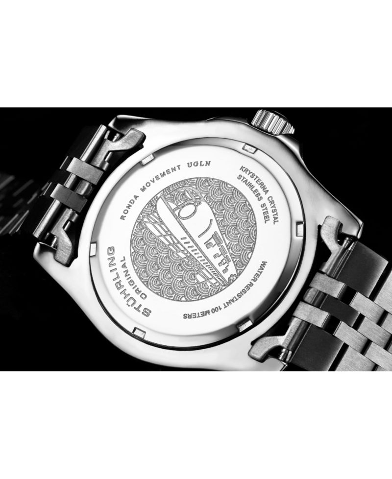 Meridian 3968 Men s GMT Diver Watch - Quartz Movement, 42mm Stainless Steel Case, Black Dial, Blue/Black Bezel