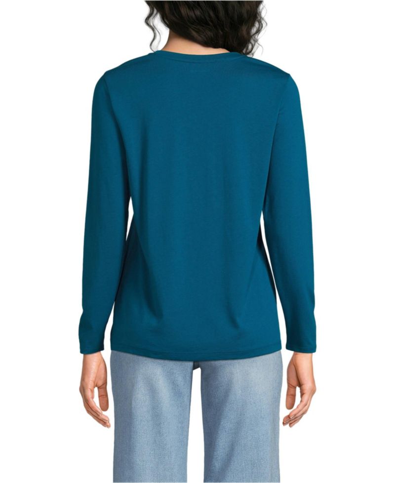 Women's Tall Supima Cotton Long Sleeve Crewneck T-Shirt
