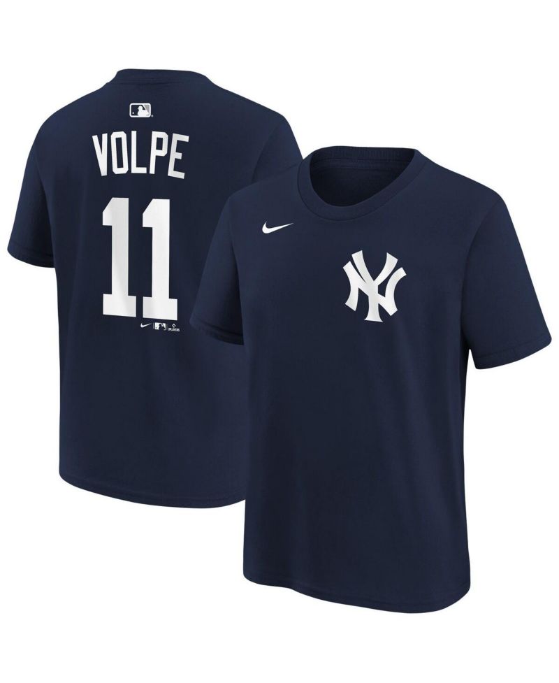 Big Boys and Girls Anthony Volpe Navy New York Yankees Name and Number T-Shirt