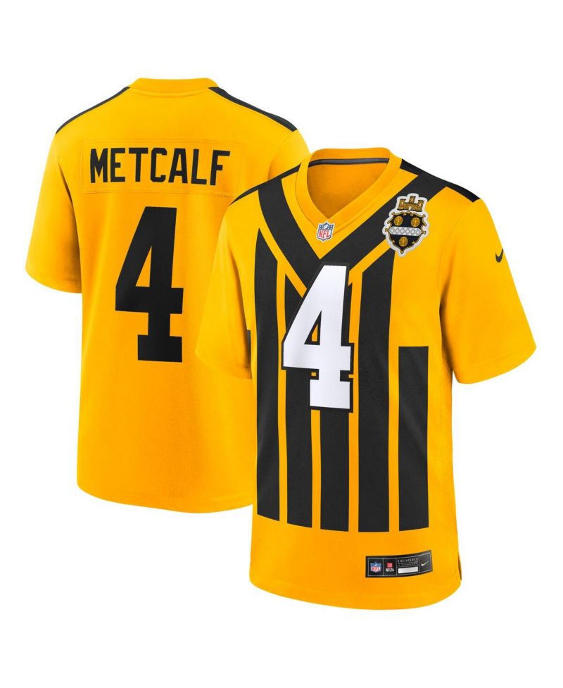 Men's DK Metcalf Gold Pittsburgh Steelers Alternate 1933 Throwback Game Jersey