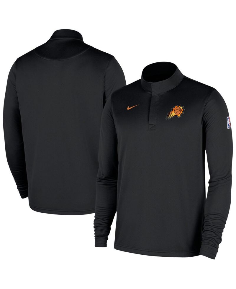 Men's Black Phoenix Suns 2025/26 Authentic Coaches Quarter-Zip Dri-Fit Hoodie