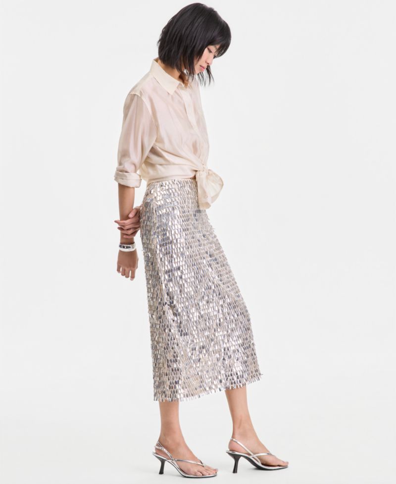 Women's Sequin Midi Skirt