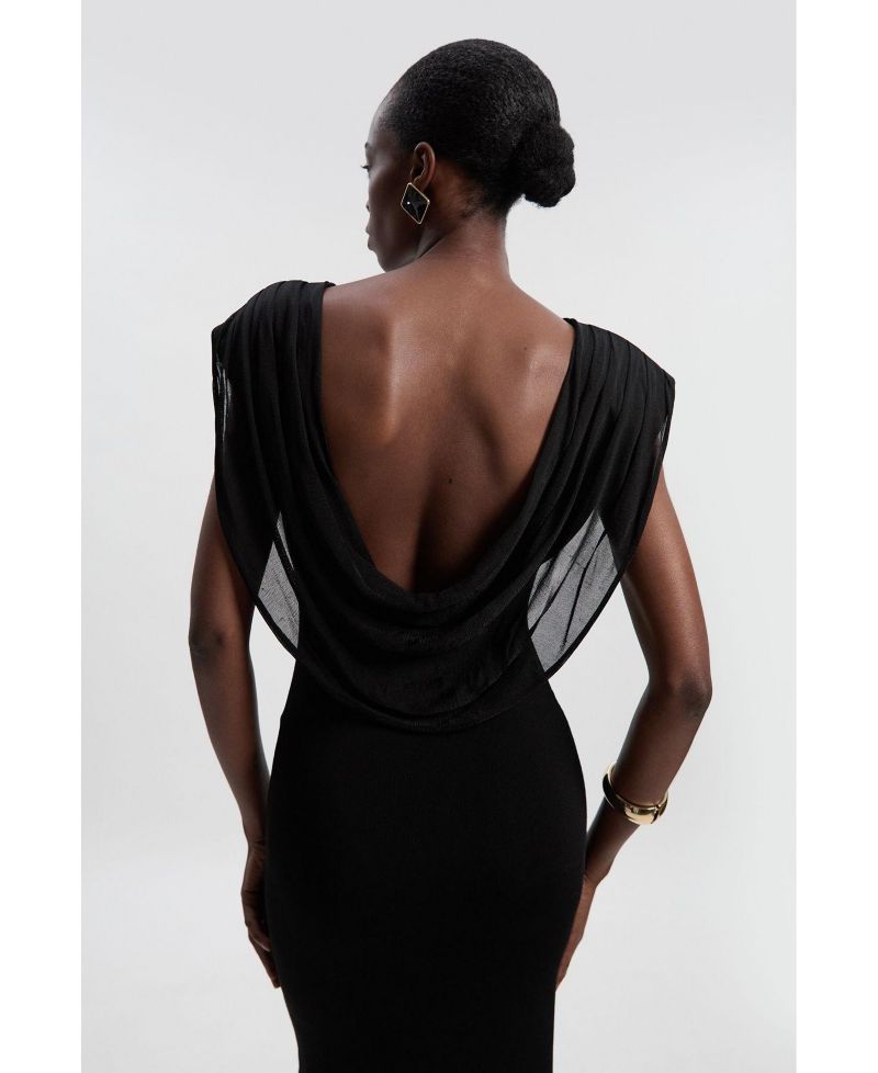 Women's Plunge Back Sleeveless Maxi Dress