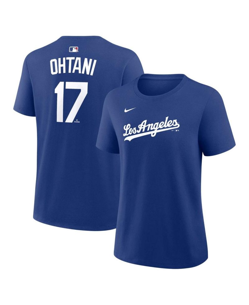 Women's Shohei Ohtani Royal Los Angeles Dodgers Name and Number T-Shirt