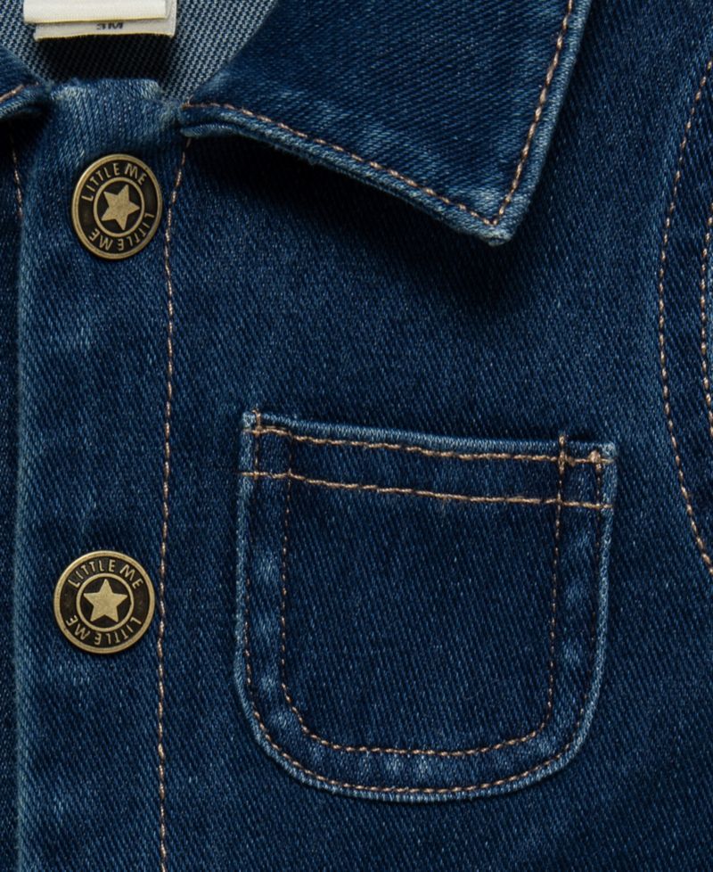 Baby Boys' Construction Denim Long-Sleeeve Coverall