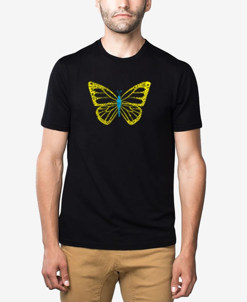 Men's Cotton/Poly Blend Word Art T-Shirt - Butterfly