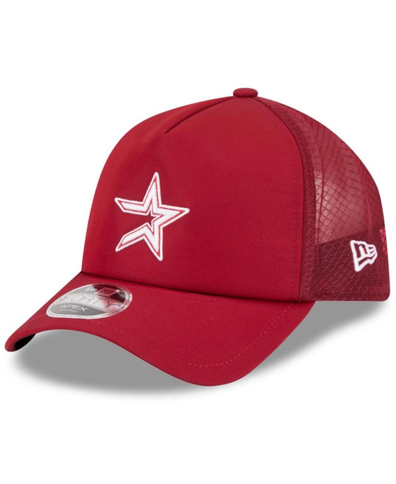 Men's Red Houston Astros 2026 Batting Practice Alternate Apex 9FORTY Adjustable Hat
