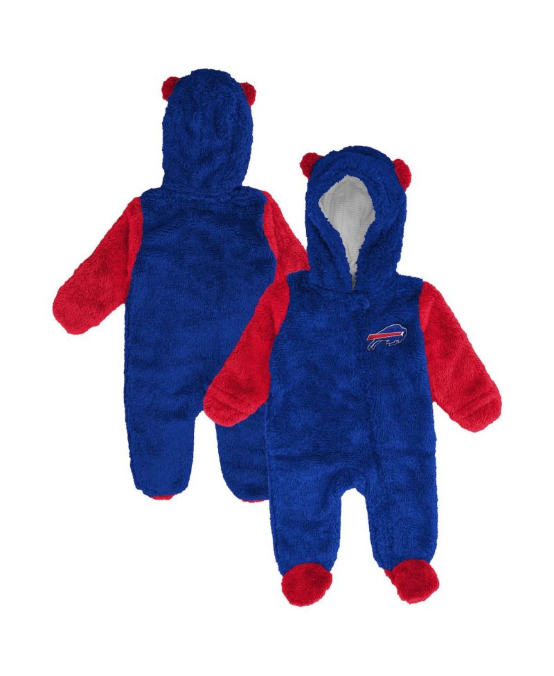 Baby Boys and Girls Royal Buffalo Bills Stay Napping Fleece Bunting Full-Zip Sleeper