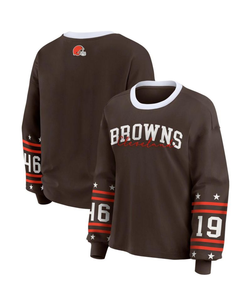 Women's Brown Cleveland Browns Sport Long-Sleeve T-Shirt