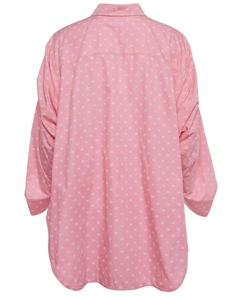 Women's Monogram Print Oversized Cotton Shirt
