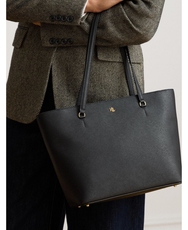 Karly Crosshatch Leather Medium Shopper Tote Bag