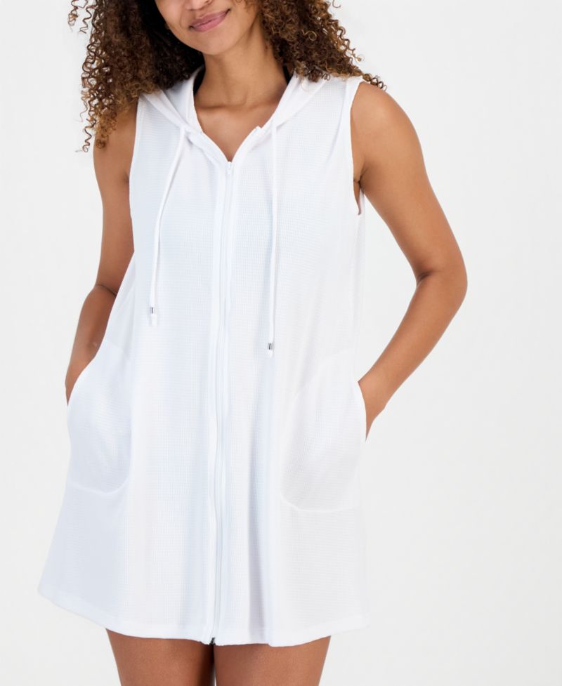 Women's Sleeveless Zip-Up Swim Hoodie