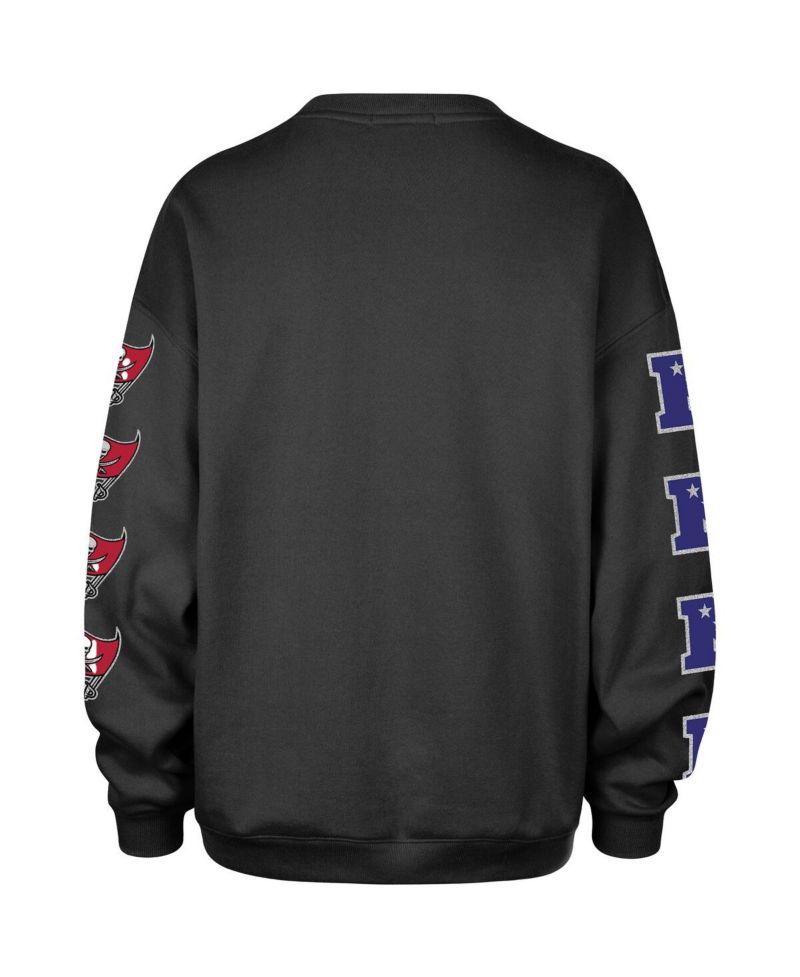 Women's Charcoal Tampa Bay Buccaneers Go Big Oversized Pullover Sweatshirt