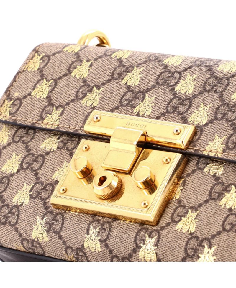 Small Padlock Shoulder Bag Printed GG Coated Canvas