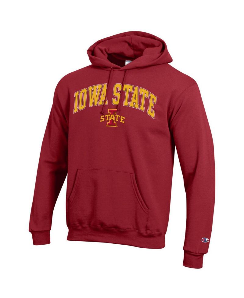 Men's Cardinal Iowa State Cyclones Arched Logo Fleece Pullover Hoodie